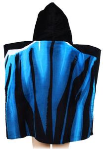 Plážové pončo - bavlněná plážová osuška s kapucí - Batman - černo / modré, 55 x 110 cm