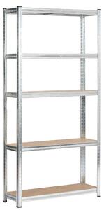 Ak furniture Kovový regál REGMET 90x30x180 cm stříbrný