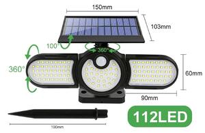 HJ Solární LED světlo s čidlem pohybu a třemi reflektory Number of lights: 112