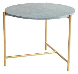 Mramorový kulatý konferenční stolek v zeleno-zlaté barvě ø 50 cm Morgans – Really Nice Things