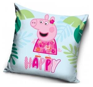 Povlak na polštář Prasátko Peppa - Peppa Pig - motiv happy - 40 x 40 cm