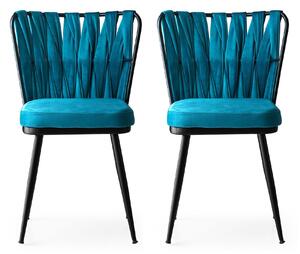 Kalune Design Sada 2 ks jídelních židlí Kusakli modrá/černá