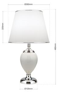 Orion LA 4-1229 - Stolní lampa OVUM 1xE27/40W/230V 48 cm keramika bílá/chrom