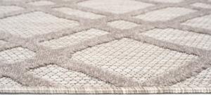 Makro Abra Kusový sisalový koberec PATIO ED14B Geometrický šedý Rozměr: 80x150 cm