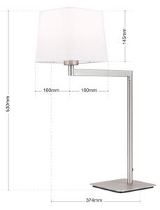 Orion LA 4-1209/1 - Stolní lampa CARLTON 1xE27/40W/230V bílá/matný chrom