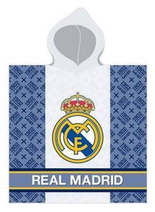 Detské pončo - futbalová osuška s kapucí FC Real Madrid - 100% bavlna - 60 x 120 cm