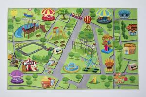 Makro Abra Kusový dětský koberec KIDS 2406602 Dětský Park zelený Rozměr: 80x150 cm