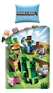 Bavlněné ložní povlečení Minecraft - motiv Farma - 100% bavlna - 70 x 90 cm + 140 x 200 cm