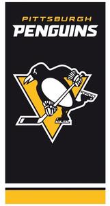 Hokejová bavlněná osuška NHL Pittsburgh Penguins - black - 100% bavlna - 70 x 140 cm