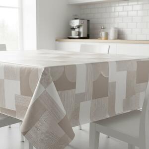 Ubrus PVC s textilním podkladem 240.01, béžový geometrický vzor, š.140cm (metráž)