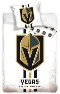 Hokejové ložní povlečení NHL Vegas Golden Knights - bílé - 100% bavlna, perkál - 70 x 90 cm + 140 x 200 cm