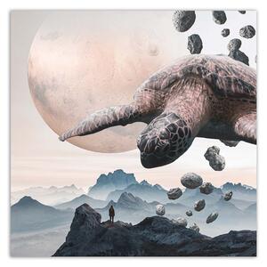Obraz na plátně Želva letící nad horami - Zehem Chong Rozměry: 30 x 30 cm