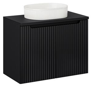 Comad Závěsná skříňka Nova Black I s deskou a umyvadlem 80 cm černá/bílá