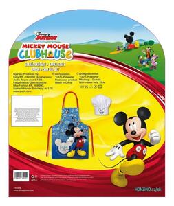 Dětská / chlapecká zástěra s kuchařskou čepicí Mickey Mouse - Disney Junior - Clubhouse - pro děti 3 - 8 roků