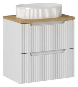Comad Závěsná skříňka Nova White I s deskou a umyvadlem 60 cm bílá/dub coast evoke