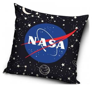 Polštář s logem Americké vládní agentury pro pro letectví a kosmonautiku NASA - motiv černý vesmír - 40 x 40 cm