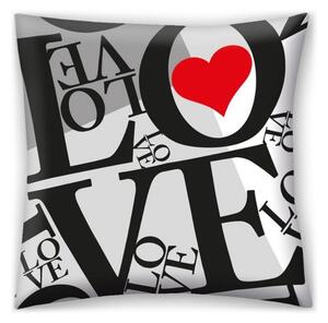 Dekorační polštář ♡ LOVE ♡ pro všechny zamilované - 40 x 40 cm