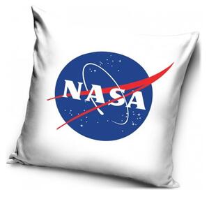 Polštář NASA s logem Americké vládní agentury pro pro letectví a kosmonautiku - bílý - 40 x 40 cm