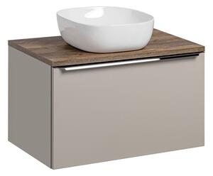 Comad Závěsná skříňka Santa Fe s deskou a umyvadlem 80 cm taupe/dub santa fe vintage