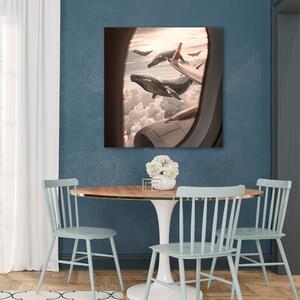 Obraz na plátně Pohled na velryby z letadla - Zehem Chong Rozměry: 30 x 30 cm