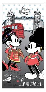 Plážová osuška Minnie & Mickey Mouse v Londýně - licence Disney - 100% bavlna, froté - 70 x 140 cm