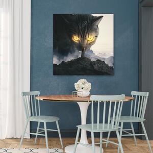 Obraz na plátně Žluté kočičí oči - Zehem Chong Rozměry: 30 x 30 cm