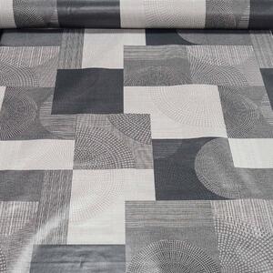 Ubrus PVC s textilním podkladem 240.02, šedý geometrický vzor, š.140cm (metráž)