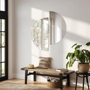 Nástěnné půlkruhové zrcadlo bez rámu 25x50 cm