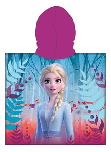 Dívčí pončo - osuška s kapucí Ledové království 2 - Frozen 2 - 55 x 115 cm / pro děti ve věku 3 - 6 let