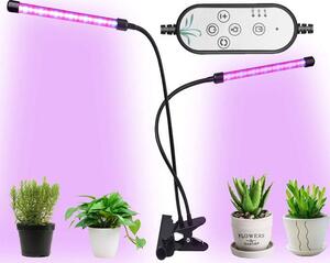 TopLux LED svítidlo GROW 8W pro pěstování rostlin 2x rameno do zásuvky s klipem