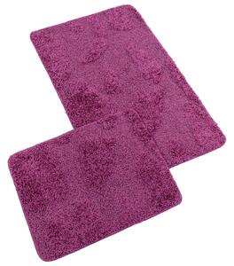 Bellatex koupelnová souprava s vlasem MICRO BANY SILVER FUCHSIOVÁ, 100x60cm (předložka) + 60x50cm (na WC)