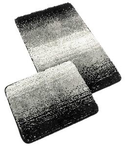Bellatex koupelnová souprava s vlasem MICRO BANY SILVER ČERNÁ, 100x60cm (předložka) + 60x50cm (na WC)