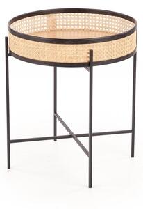 Konferenční stolek Lanipa, ratan / černá