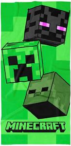 Carbotex Dětská plážová osuška MINECRAFT MOB HEAD, zelená, froté, 70x140cm