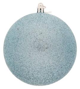 DECOLED Sada vánočních ozdob světle modrá glitter 10 cm plastová koule, balení 6 ks