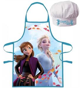 Dětská / dívčí zástěra s kuchařskou čepicí Ledové království 2 - Frozen 2 - motiv Change is in the air - pro děti 3 - 8 let
