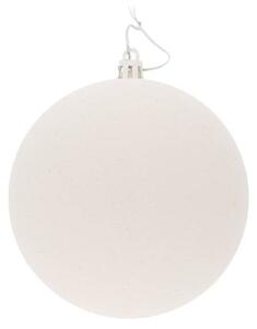 DECOLED Sada vánočních ozdob bílé glitter 10 cm plastová koule, balení 6 ks