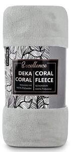 BedTex deka z mikroplyše CORAL FLEECE jednobarevná UNI ŠEDÁ, 150x200cm