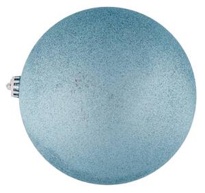 DECOLED Velká vánoční ozdoba 20 cm plastová koule světle modrá glitter
