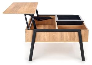 Konferenční stolek Podium, přírodní dřevo / černá