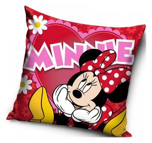 Povlak na polštář Minnie Mouse - motiv Velké srdce - 40 x 40 cm