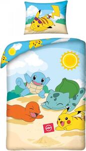 Bavlněné ložní povlečení Pokémoni - motiv Hano beach - 100% bavlna - 70 x 90 cm + 140 x 200 cm