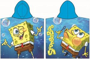 Dětské plážové pončo - osuška s kapucí SpongeBob - 100% bavlna, froté - 60 x 120 cm