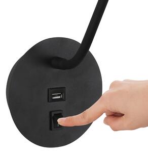 Brilagi - LED Flexibilní nástěnná lampa s USB portem MAYA LED/3W/230V černá