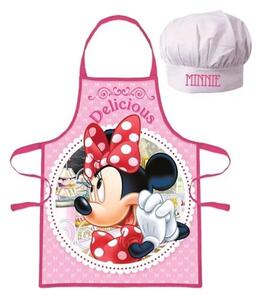 Dívčí / detská zástěra s kuchařskou čepicí Minnie Mouse - Disney - motiv Delicious - pro děti 3 - 8 let