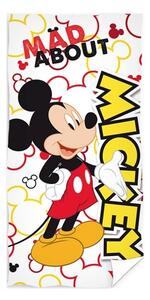 Plážová osuška Disney - motiv Mad about Mickey - 100% bavlna, froté s gramáží 300g/m2 - 70 x 140 cm