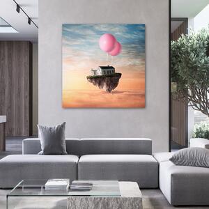 Obraz na plátně Dům na balonu - Zehem Chong Rozměry: 30 x 30 cm