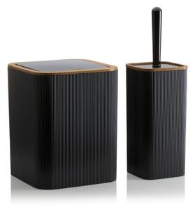 Koupelnový set ZOYA 5 ks černá/hnědá