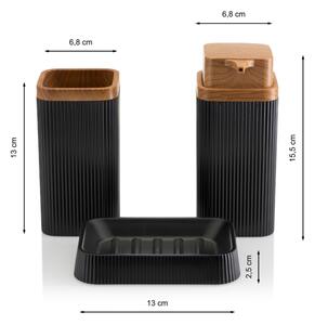 Koupelnový set ZOYA 5 ks černá/hnědá