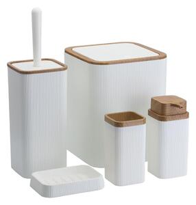 Koupelnový set ZOYA 5 ks bílá/hnědá